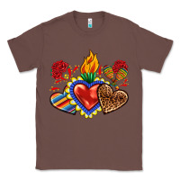 Chestnut Sacred heart with leopard and serape heart Classic Tee - RanaPortraitStore