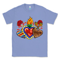 Colony Blue Sacred heart with leopard and serape heart Classic Tee - RanaPortraitStore