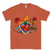 Copper Sacred heart with leopard and serape heart Classic Tee - RanaPortraitStore