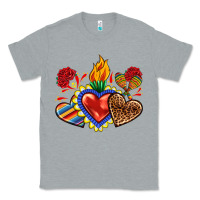 Heather Grey Sacred heart with leopard and serape heart Classic Tee - RanaPortraitStore