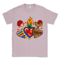 Lilac Sacred heart with leopard and serape heart Classic Tee - RanaPortraitStore