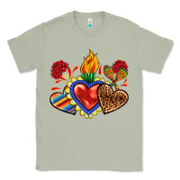 Matcha Sacred heart with leopard and serape heart Classic Tee - RanaPortraitStore