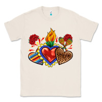 Natural Sacred heart with leopard and serape heart Classic Tee - RanaPortraitStore