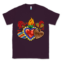 Plum Sacred heart with leopard and serape heart Classic Tee - RanaPortraitStore