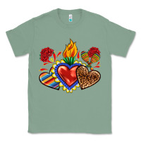 Sage Sacred heart with leopard and serape heart Classic Tee - RanaPortraitStore