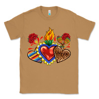 Toasted Coconut Sacred heart with leopard and serape heart Classic Tee - RanaPortraitStore