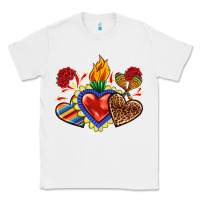 White Sacred heart with leopard and serape heart Classic Tee - RanaPortraitStore