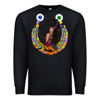 Black Halloween Horseshoe Premium Sweatshirt - CowhideDigitalArt