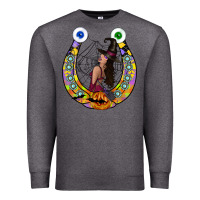 Charcoal Heather Halloween Horseshoe Premium Sweatshirt - CowhideDigitalArt