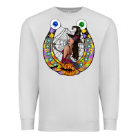 Dove Grey Halloween Horseshoe Premium Sweatshirt - CowhideDigitalArt