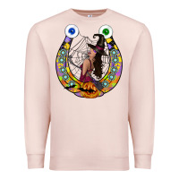 Pale Pink Halloween Horseshoe Premium Sweatshirt - CowhideDigitalArt