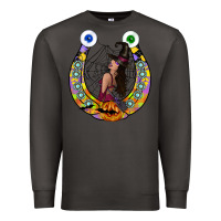 Smoke Halloween Horseshoe Premium Sweatshirt - CowhideDigitalArt