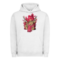 Pigment Lunar Rock Pink winter long haired Cow Urban Hoodie - NancyCooperArtShop
