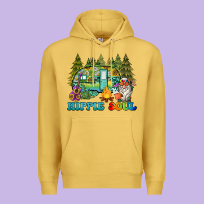 Hippie Soul Camping Premium Hoodie Designed By Barkaloodesign