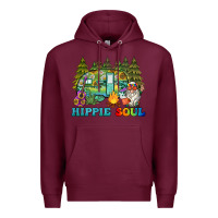 Burgundy hippie soul camping Premium Hoodie - BarkalooDesign