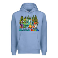 Colony Blue hippie soul camping Premium Hoodie - BarkalooDesign
