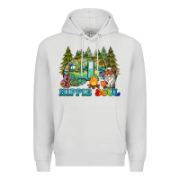 Dove Grey hippie soul camping Premium Hoodie - BarkalooDesign