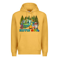 Mustard hippie soul camping Premium Hoodie - BarkalooDesign