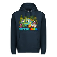 Navy hippie soul camping Premium Hoodie - BarkalooDesign