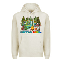 Oatmeal Heather hippie soul camping Premium Hoodie - BarkalooDesign