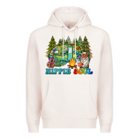 Pale Pink hippie soul camping Premium Hoodie - BarkalooDesign