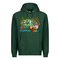 Sports Green hippie soul camping Premium Hoodie - BarkalooDesign