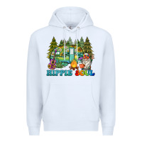 White hippie soul camping Premium Hoodie - BarkalooDesign