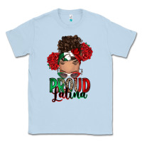 Dusty Blue Proud Latina messy bun Classic Tee - RanaPortraitStore