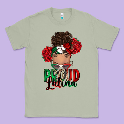 Proud Latina Messy Bun Classic Tee Designed By Ranaportraitstore
