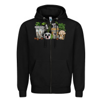 Black koala coffee cups Zipper Hoodie - texasbilliewilder