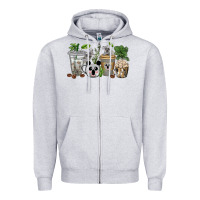 Heather Grey koala coffee cups Zipper Hoodie - texasbilliewilder