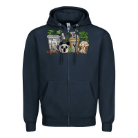 Navy koala coffee cups Zipper Hoodie - texasbilliewilder