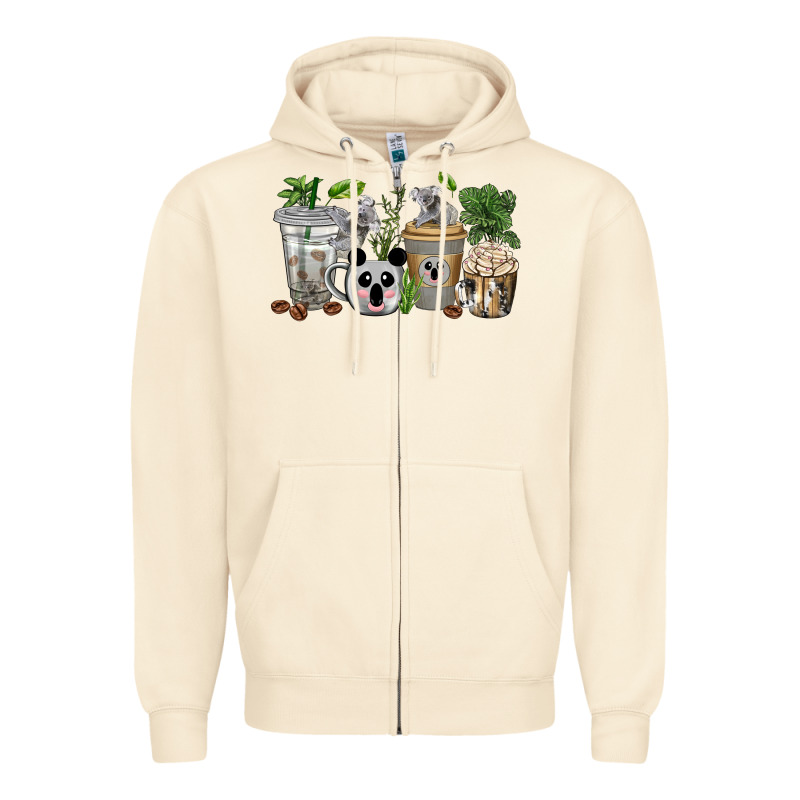 Koala Coffee Cups Zipper Hoodie by texasbilliewilder | Teevron