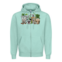 Seafoam koala coffee cups Zipper Hoodie - texasbilliewilder