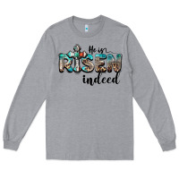 Heather Grey he is risen indeed Long Sleeve Tee - BarkalooDesign