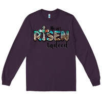 Plum he is risen indeed Long Sleeve Tee - BarkalooDesign
