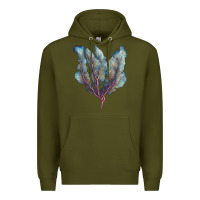 Army Green Venus Fan Sea Coral Premium Hoodie - LillyAllenDesigns