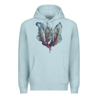 Blue Mist Venus Fan Sea Coral Premium Hoodie - LillyAllenDesigns