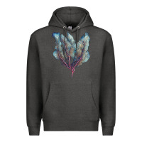 Charcoal Heather Venus Fan Sea Coral Premium Hoodie - LillyAllenDesigns