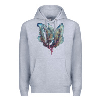 Heather Grey Venus Fan Sea Coral Premium Hoodie - LillyAllenDesigns