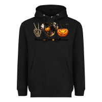 Black Peace Love Halloween Heavyweight Hoodie - texasbilliewilder