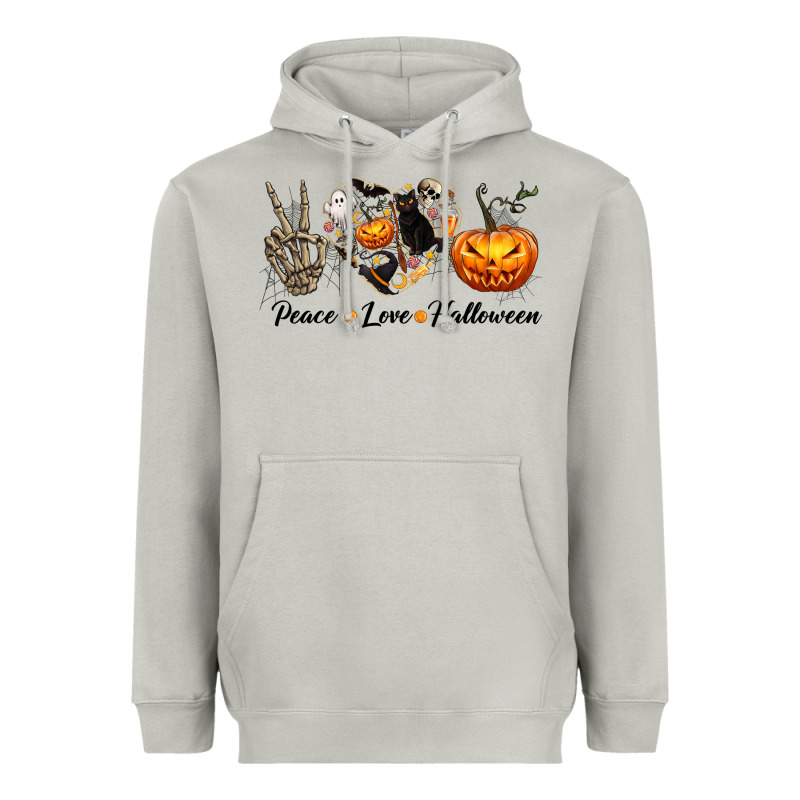 Peace Love Halloween Heavyweight Hoodie by texasbilliewilder | Teevron