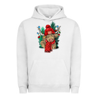 Pigment Lunar Rock Red Christmas long haired Cow Urban Hoodie - NancyCooperArtShop
