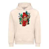 Sandshell Red Christmas long haired Cow Urban Hoodie - NancyCooperArtShop