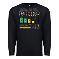 Black battery life of a teacher monday friday Premium Sweatshirt - CowhideDigitalArt