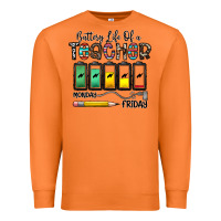 Carrot battery life of a teacher monday friday Premium Sweatshirt - CowhideDigitalArt