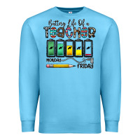 Ocean Blue battery life of a teacher monday friday Premium Sweatshirt - CowhideDigitalArt