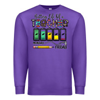 Purple battery life of a teacher monday friday Premium Sweatshirt - CowhideDigitalArt