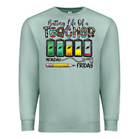Seafoam battery life of a teacher monday friday Premium Sweatshirt - CowhideDigitalArt