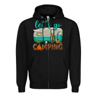 Black lets go camping Zipper Hoodie - texasbilliewilder
